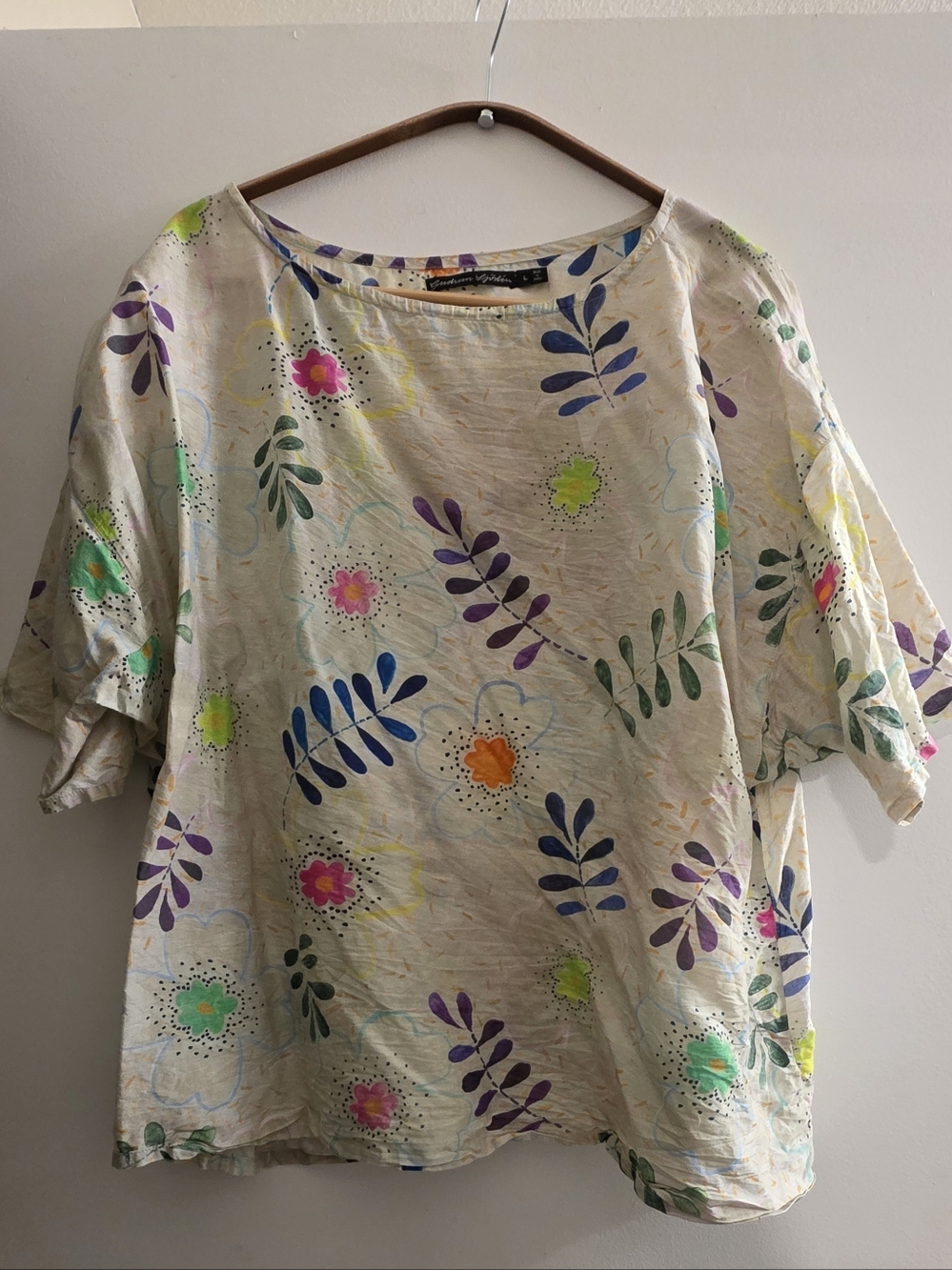 Gudrun Sjödén Silk/Cotton Floral Boxy Top L